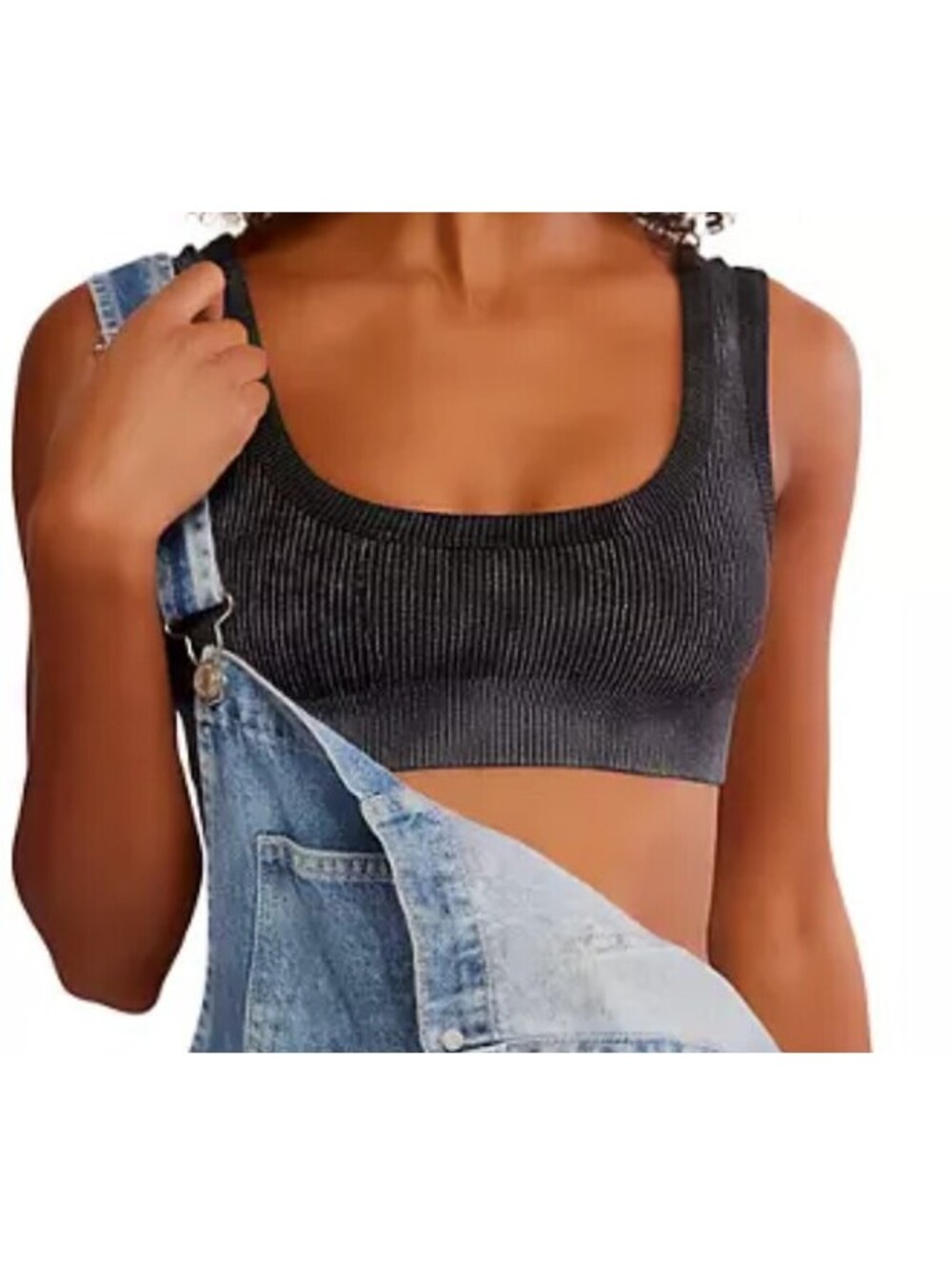 Free People Intimately For Black Ribbed Bralette XS/S